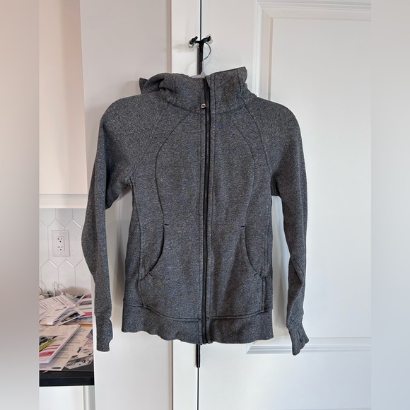 Lululemon Scuba Hoodie Heathered Speckled Black Women’s Size 4 - Picture 2 of 8